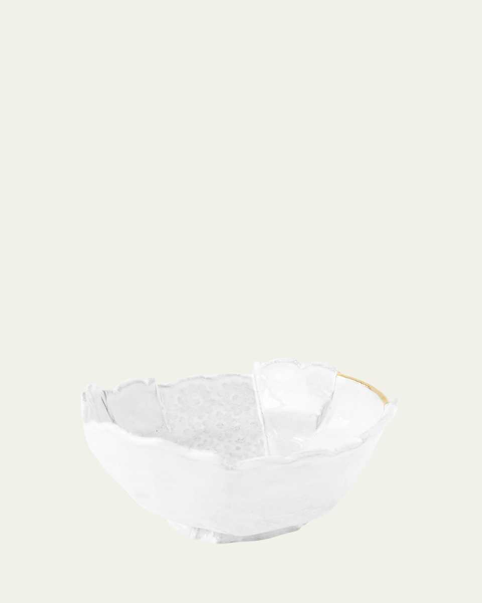 Sacai Mini Patchwork Salad Bowl with Golden Edging